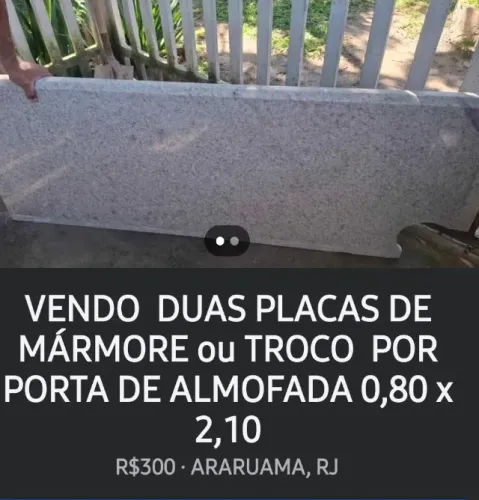 Mármore 0,96 x 1,00. Retirado inteiro. Novo. Sem arranhões