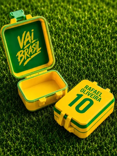 Caixa Porta Figurinhas Copa 2026 Personalizada Nome e Número Futebol Brasil