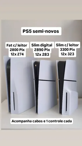 PS5 semi-novos com 90 dias de garantia 