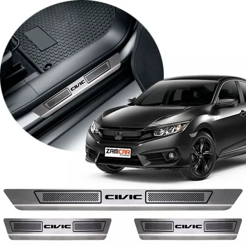 Soleira Protetor da Porta Aço Inox Para Todos os Carros - Com Grafia Original