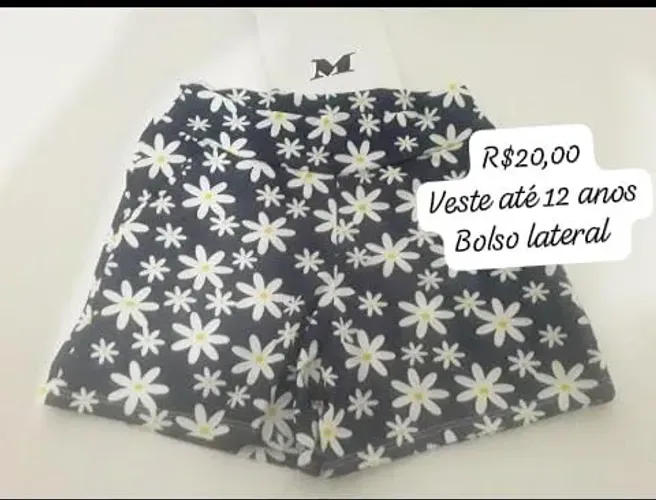 Shorts infantil em malha com bolso lateral super conforto e qualidade