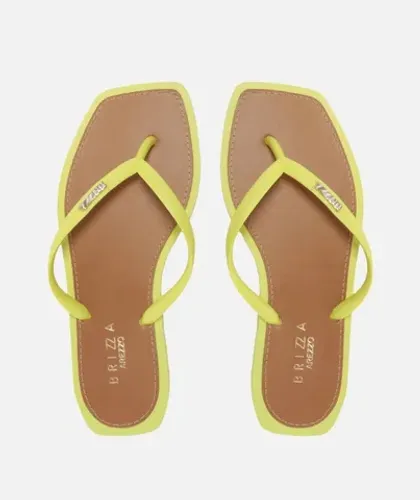 (NOVO! Arezzo 34) Chinelo Arezzo Bico Quadrado Amarelo Neon