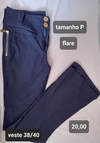 Calça flare feminina azul