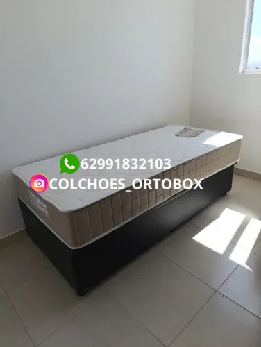 Base e Colchão Solteiro de molas ensacadas