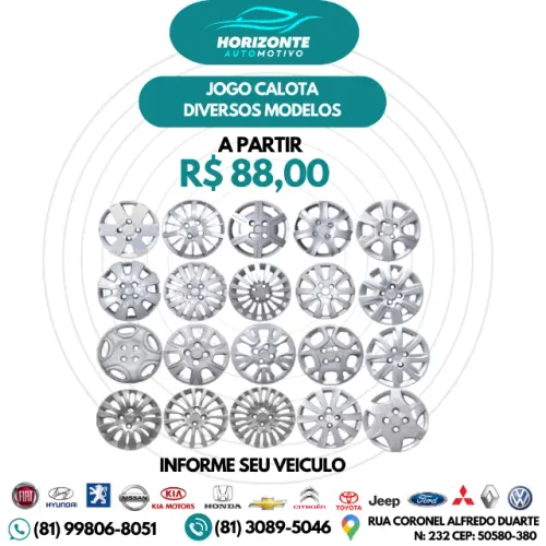 Jogo calotas 4 unidades *diversas marcas*