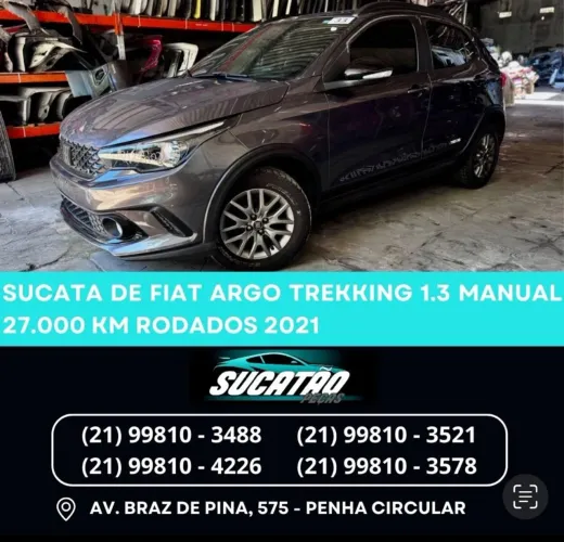 SUCATA DE FIAT ARGO TREKKING 1.3 MANUAL 27.000 KM RODADOS ANO 2021