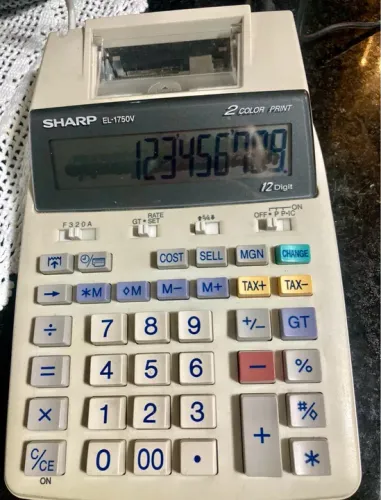 Calculadora Sharp EL-1750V - 12 dígitos