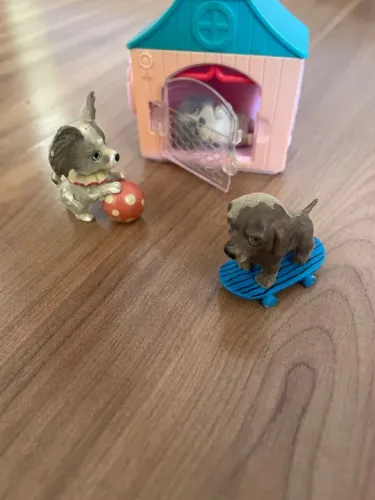 Miniature Suede Puppy with Ball 