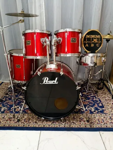 Bateria Pearl Export Red anos 90 completa 