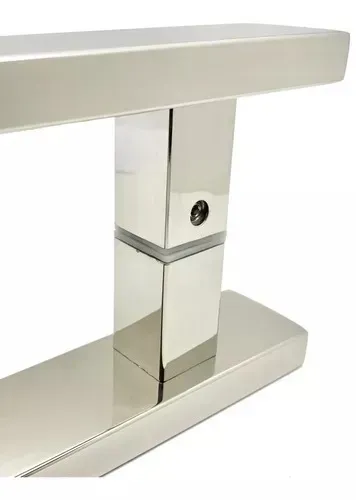 puxador inox porta pivotante madeira vidro 80cm top