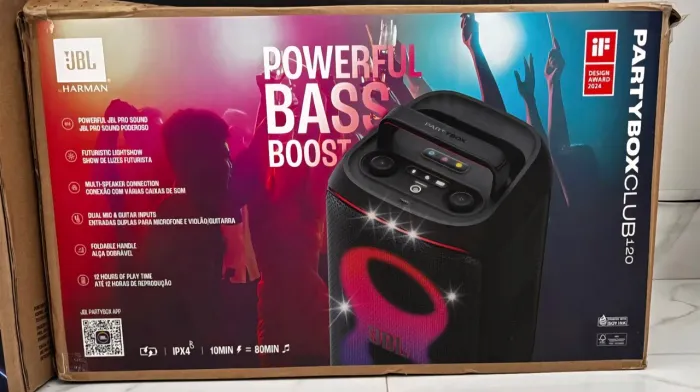 JBL PartyBox Club 120 - Som Potente com Luzes Futuristas