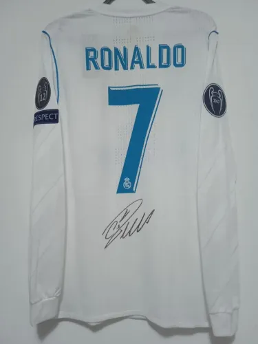 Camisa Real Madrid Final Champions 2017 / 2018 #7 Ronaldo Jogo Autografada Certificadarti