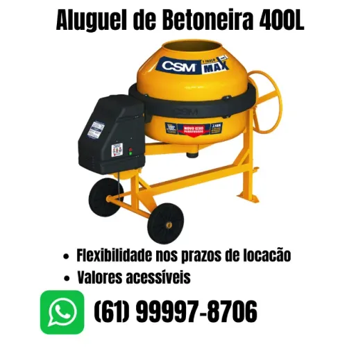 Betoneira 400L - Praticidade e Economia para Sua Obra!