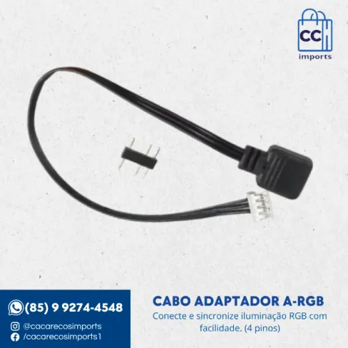 Cabo Adaptador para Controladora de Ventoinha ARGB 5v (3 pinos p/ 4 pinos)