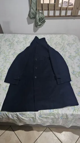 Sobretudo Masculino Grande Azul Marinho Usado GU Japão
