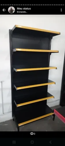 GONDOLAS PRETA LATERAL PAREDE ALT 2 MTS 6 PRAT -  ZAP 71- * 