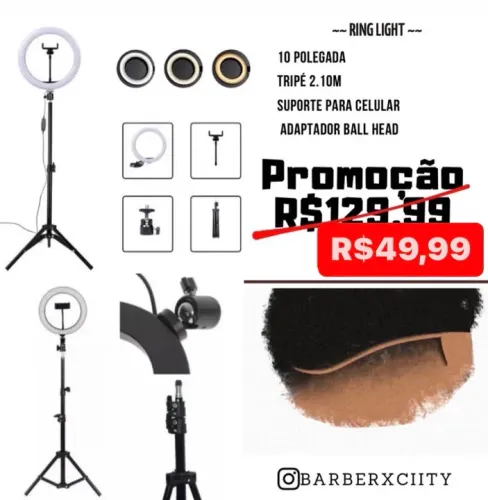 Kit Iluminação para Fotos e Vídeos - Ring Light 10 Polegadas