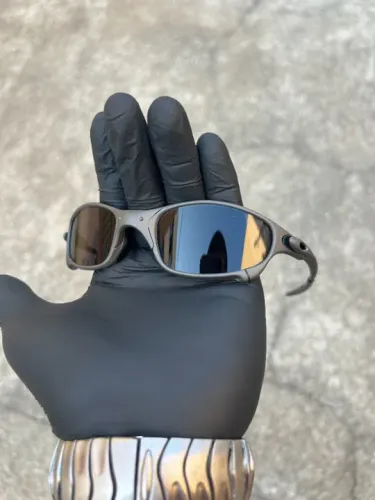 Juliet Metal Preto Óculos Pintura Elestrostática Lupa Premium Lentes Brilho Reto A+