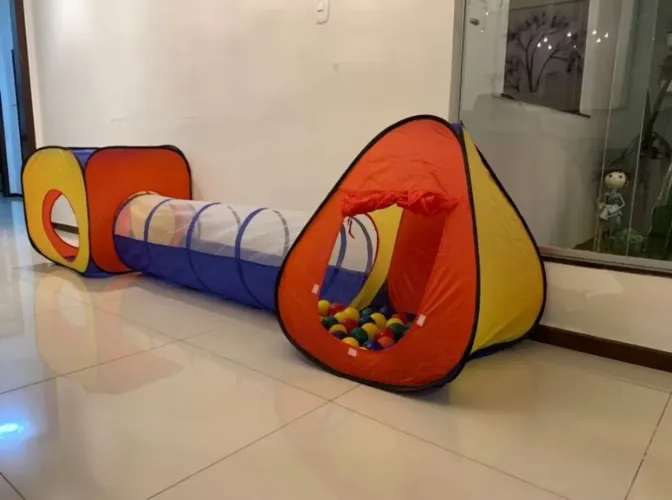 casinha infantil toca túnel 3 em 1