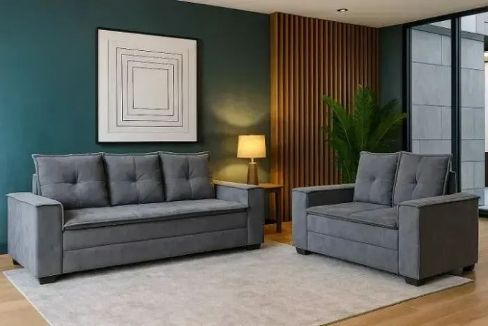 SUPER OFERTA Sofá 2 e 3 lugares Barcelona Cinza (PRODUTO NOVO)