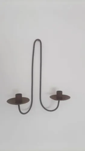 Castiçal  de parede metal duplo