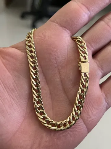 Pulseira de ouro 18k 750 elo duplo 7.4g