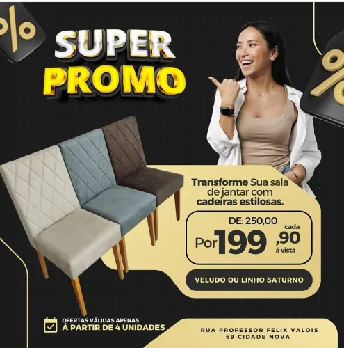 Cadeiras de Jantar Estilosas - Super Promoção!