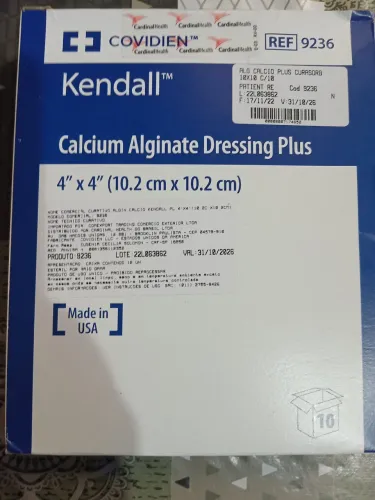 Placa de alginato com cálcio - Kendall Dressing Plus 10 x 10