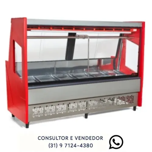 Balcão de Açougue 2M Vermelho 127/220v Novo Polar