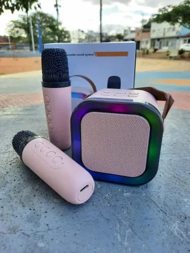 Caixa de som Bluetooth com Karaokê