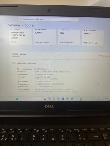 Notebook Dell Inspiron I5 8gb/238gb
