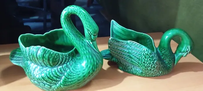 Lindos Cisnes em cerâmica