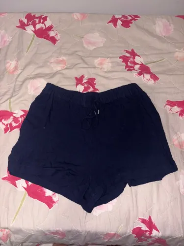 Short Feminino Linho Azul marinho P