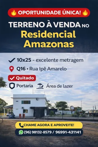 Vendo terreno no residencial Amazonas 