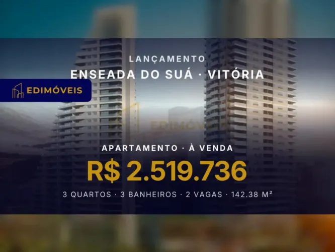 Incrível Apartamento com 3 Suítes e Estrutura de Resort na Enseada do Suá