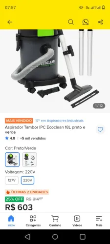 Aspirador de pó semi novo