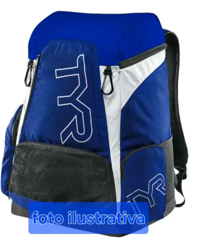 Mochila de Natação TYR - Azul Royal e Branca 45 L - NUNCA USADA