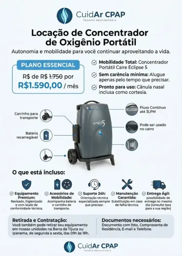 concentrador de oxigenio portatil vendas e locações