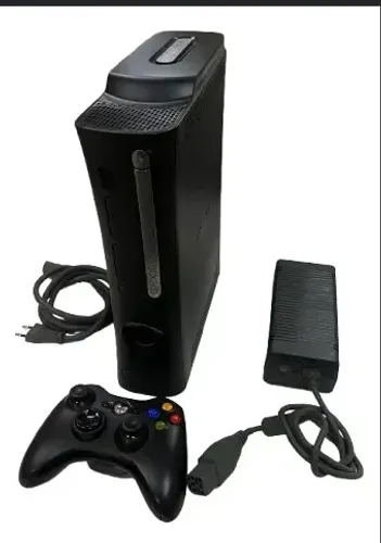 Xbox 360 Fat Arcade Elite Preto Completo Hd 120 Gb (3 controles)