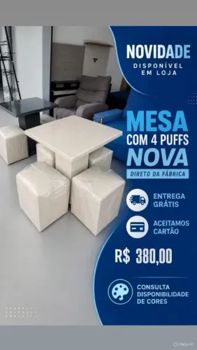 NOVA - Mesa com 4 puffs 
