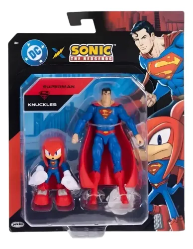 Kit 2 Bonecos Superman Knuckles Sonic Dc Sunny Colecionável - NOVO