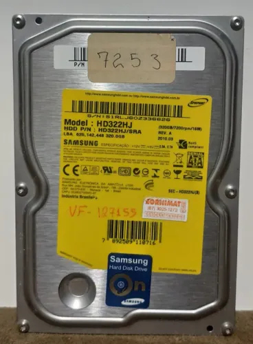 Hdd 320GB 3,5" Sata SAMSUNG HD322HJ Pc Desktop Computador - Hd Usados Funcionando Perfeita