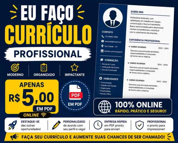 Criação de Currículo em PDF - Rápido e Barato