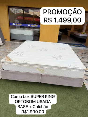 Cama box Super King ORTOBOM USADA TOP - ENTREGO