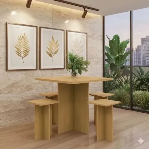Mesa Com 4 Banquetas Dakar Entrega Grátis
