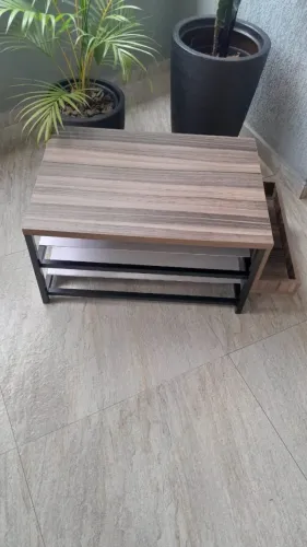Banco para calçados para hall/closet/quarto 2 prateleiras em chapa de aço 