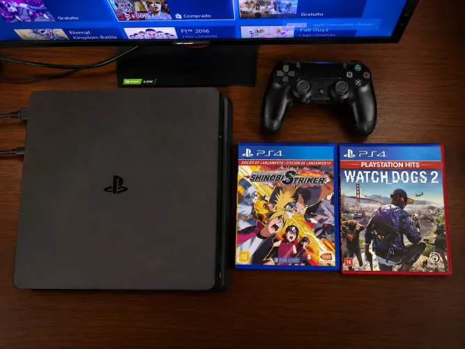 ? PS4 Slim 1TB | Completo | Excelente Estado | Pronto para Jogar ?