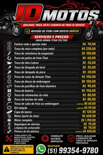 Sua moto estragou? Confira nossos preços em mecânica !