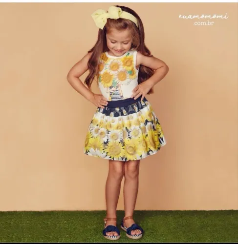 Conjunto festa infantil Momi Girassol TAM 12