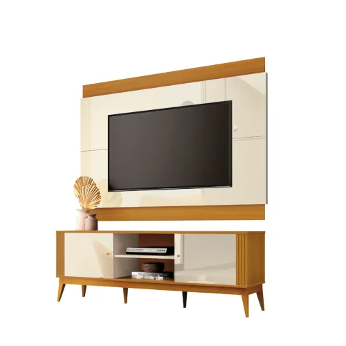 Painel + Rack até 60? Legacy 1.6 Off White/Cedro Natural tt33